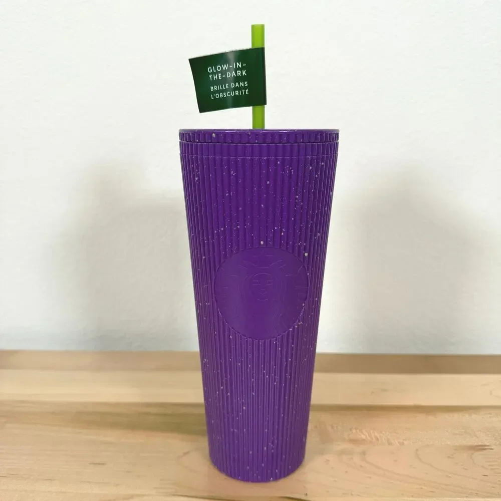 Starbucks 2024 Halloween Purple Potion Glow in Dark Cold Cup Tumbler 24oz NWT